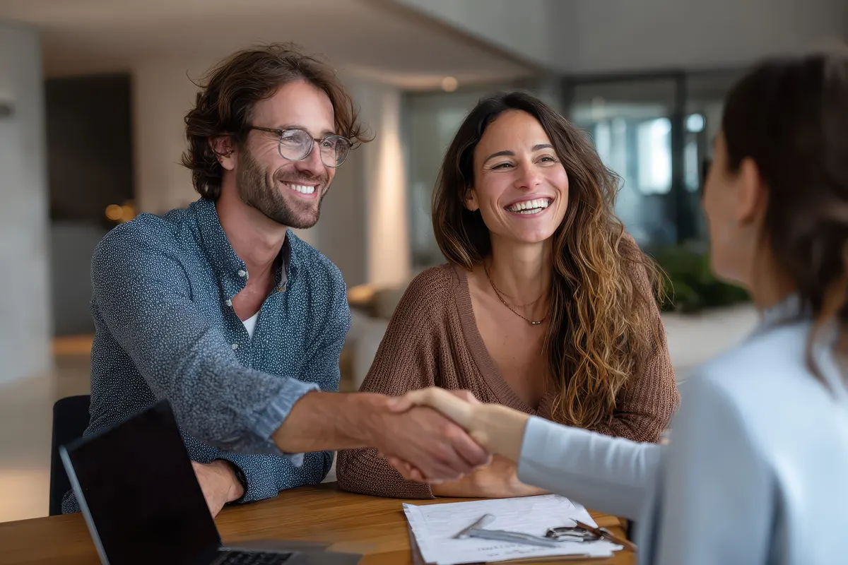 Customer shaking hands with a local service provider